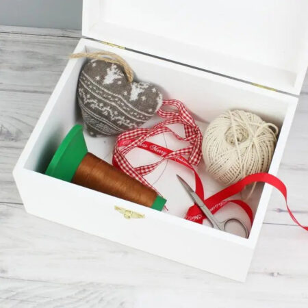 Personalised Sewing Kit White Wooden Keepsake Box: 2 - Keepsake Boxes By Gift Moments