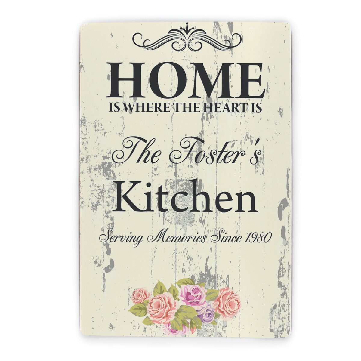 Personalised shabby chic sign