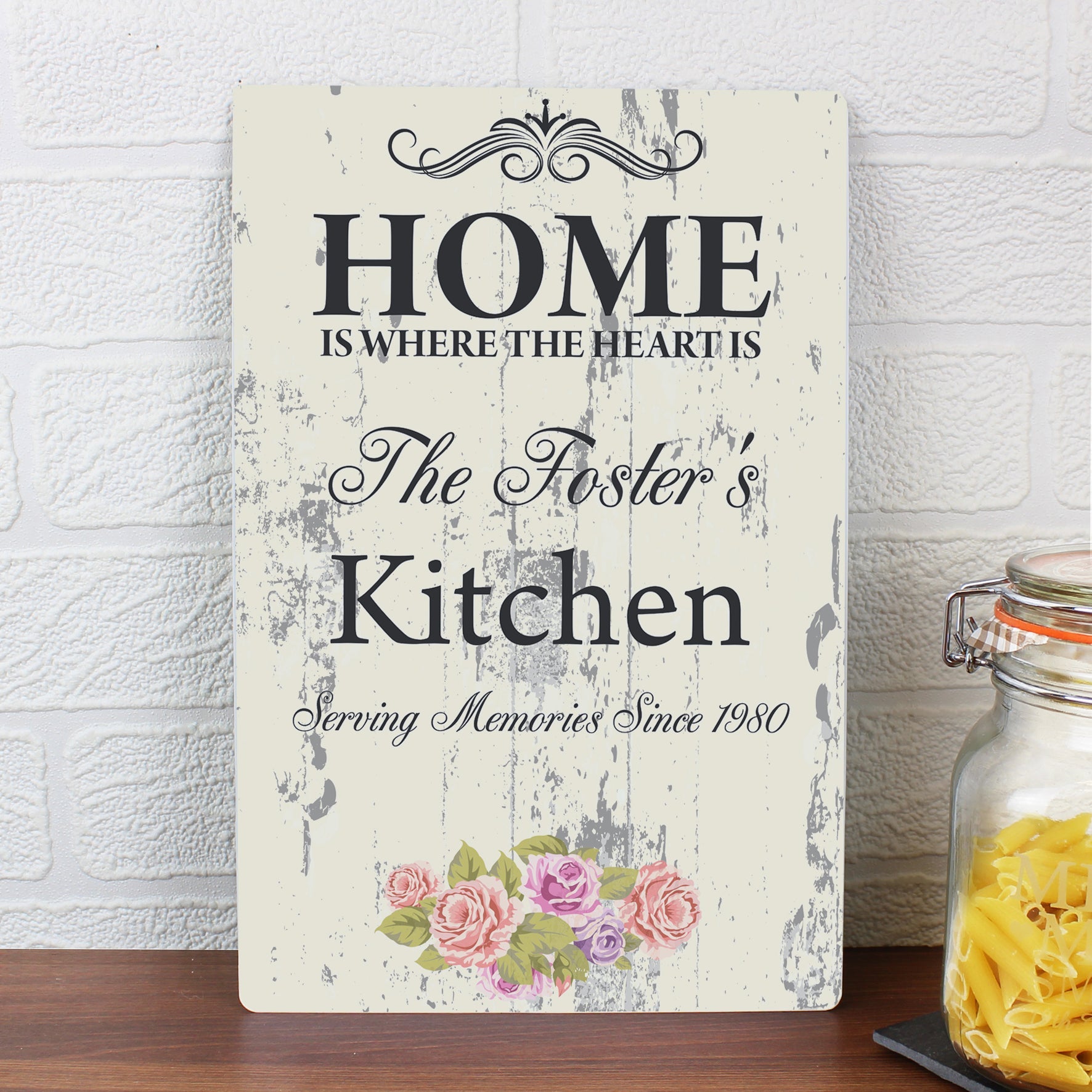 Personalised shabby chic sign