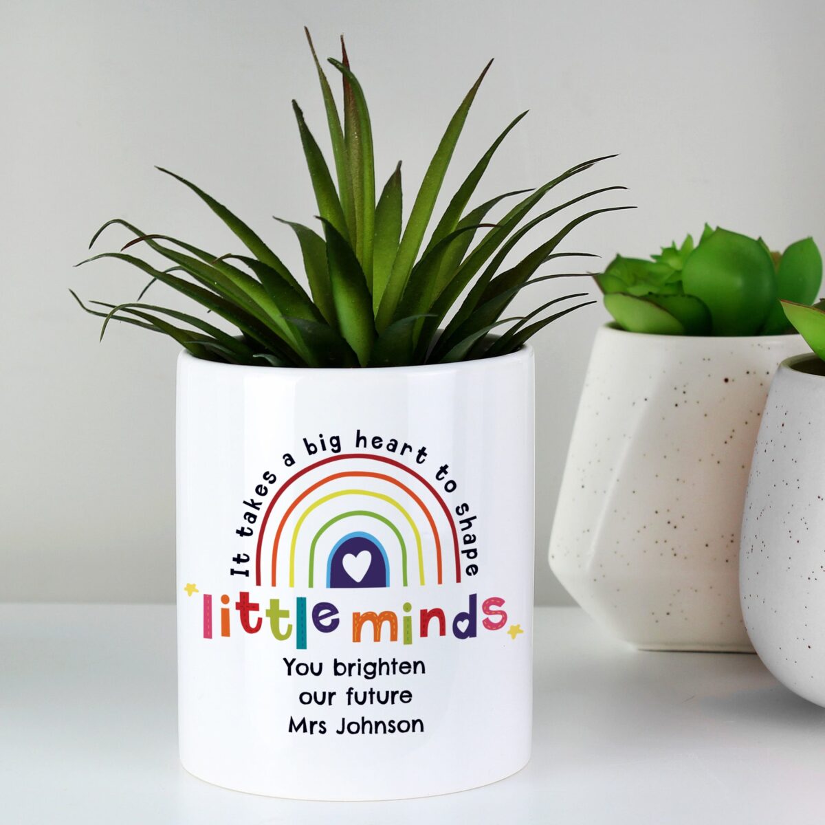 Personalised Shape Little Minds Ceramic Storage Pot: 6 - Storage By Gift Moments