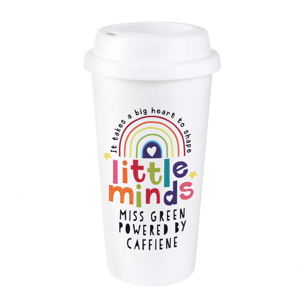 Personalised Shape Little Minds Travel Mug: 6 - Travel Mugs By Gift Moments
