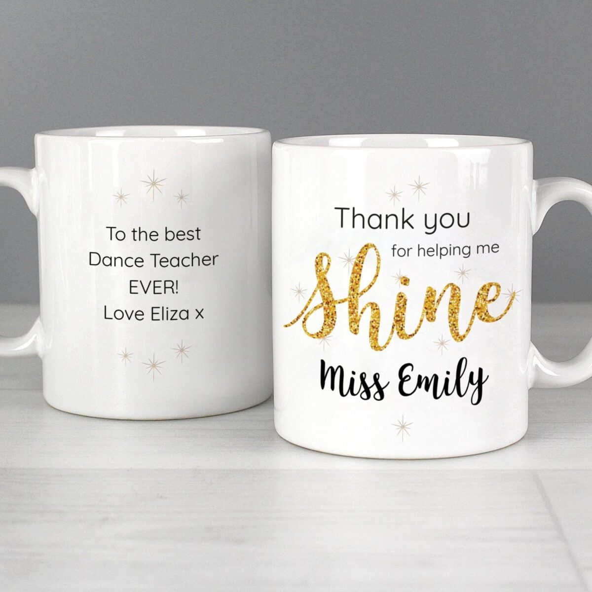 Personalised shine teacher mug