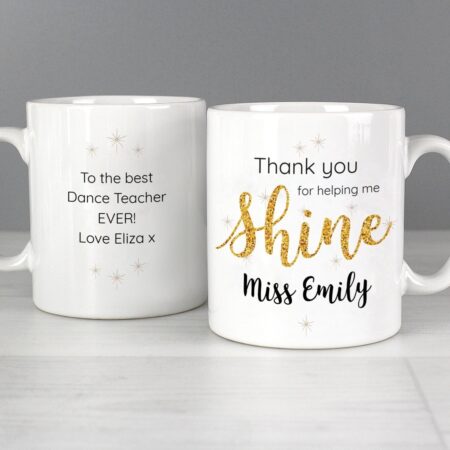 Personalised shine teacher mug