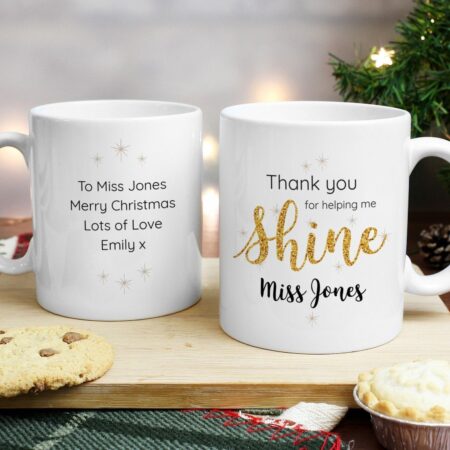 Personalised shine teacher mug