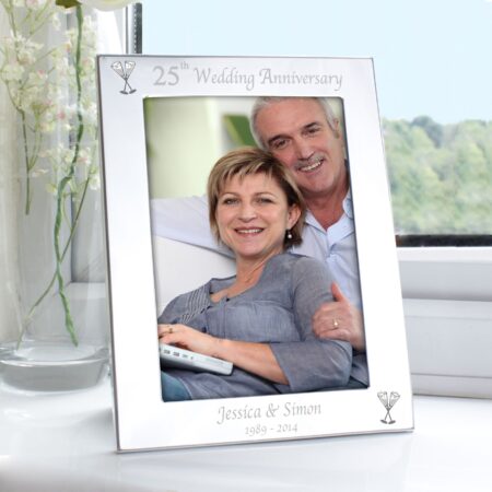 Personalised Silver 5x7 25th Wedding Anniversary Photo Frame: 1 - Photo Frames By Gift Moments