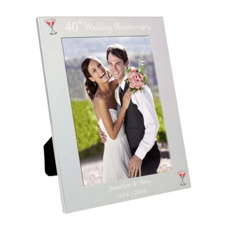 Personalised Silver 5x7 40th Wedding Anniversary Photo Frame: 2 - Photo Frames By Gift Moments