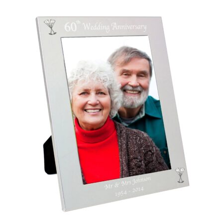 Personalised Silver 5x7 60th Wedding Anniversary Photo Frame: 2 - Photo Frames By Gift Moments