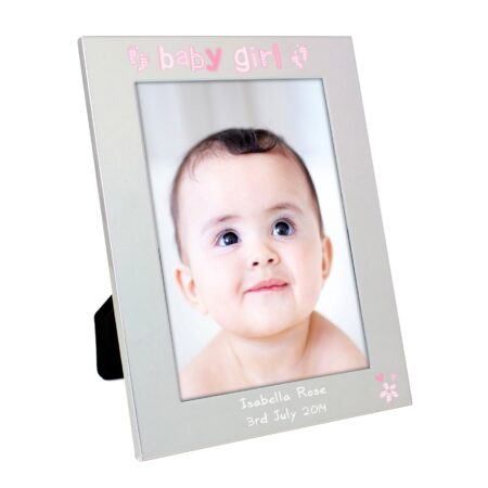 Personalised Silver 5x7 Baby Girl Photo Frame: 2 - Photo Frames By Gift Moments