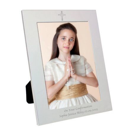 Personalised Silver 5x7 Cross Photo Frame: 3 - Photo Frames By Gift Moments