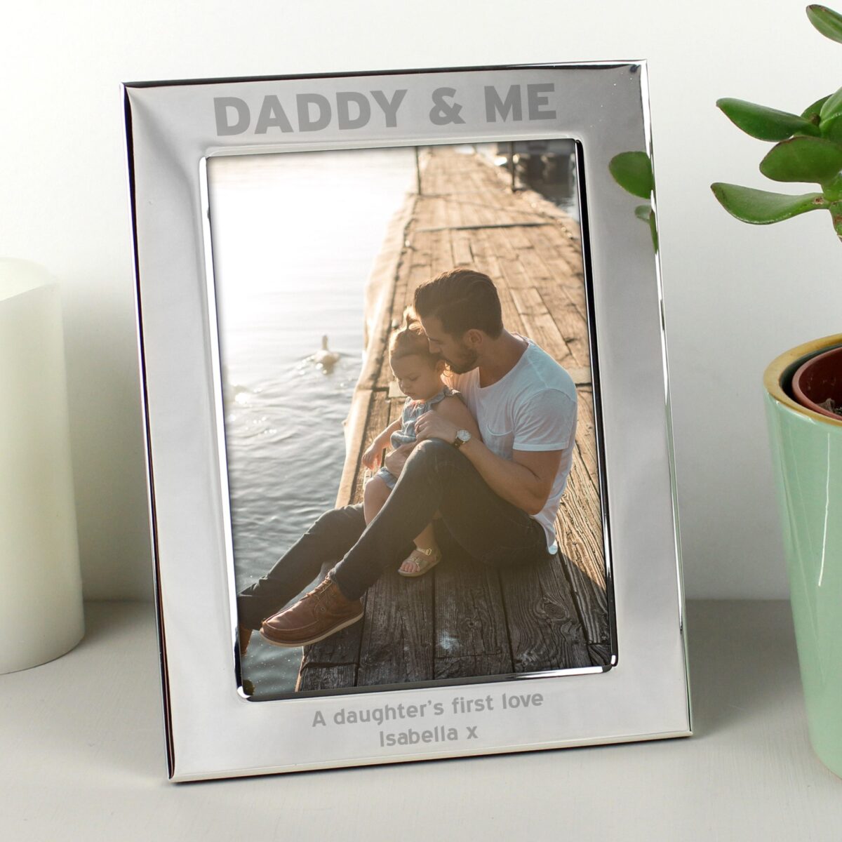 Personalised Silver 5x7 Daddy & Me Photo Frame: 3 - Photo Frames By Gift Moments
