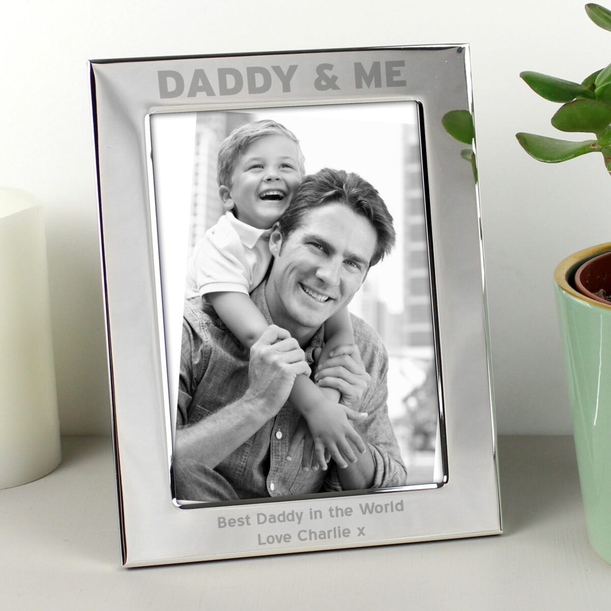 Personalised Silver 5x7 Daddy & Me Photo Frame: 2 - Photo Frames By Gift Moments
