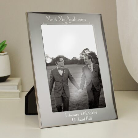 Personalised Silver 5x7 Decorative Photo Frame: 4 - Photo Frames By Gift Moments