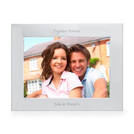 Personalised Silver 5x7 Landscape Photo Frame: 6 - Photo Frames By Gift Moments