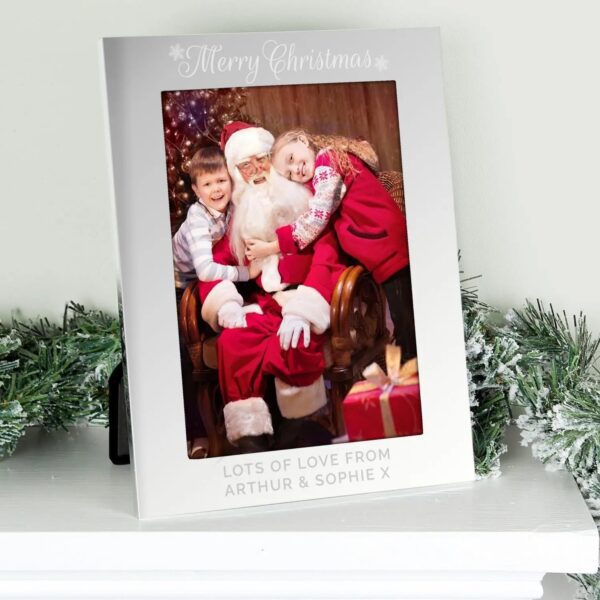 Personalised Silver 5x7 Merry Christmas Photo Frame: 2 - Photo Frames By Gift Moments