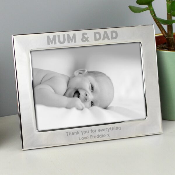 Personalised Silver 5x7 Mum & Dad Photo Frame: 2 - Photo Frames By Gift Moments