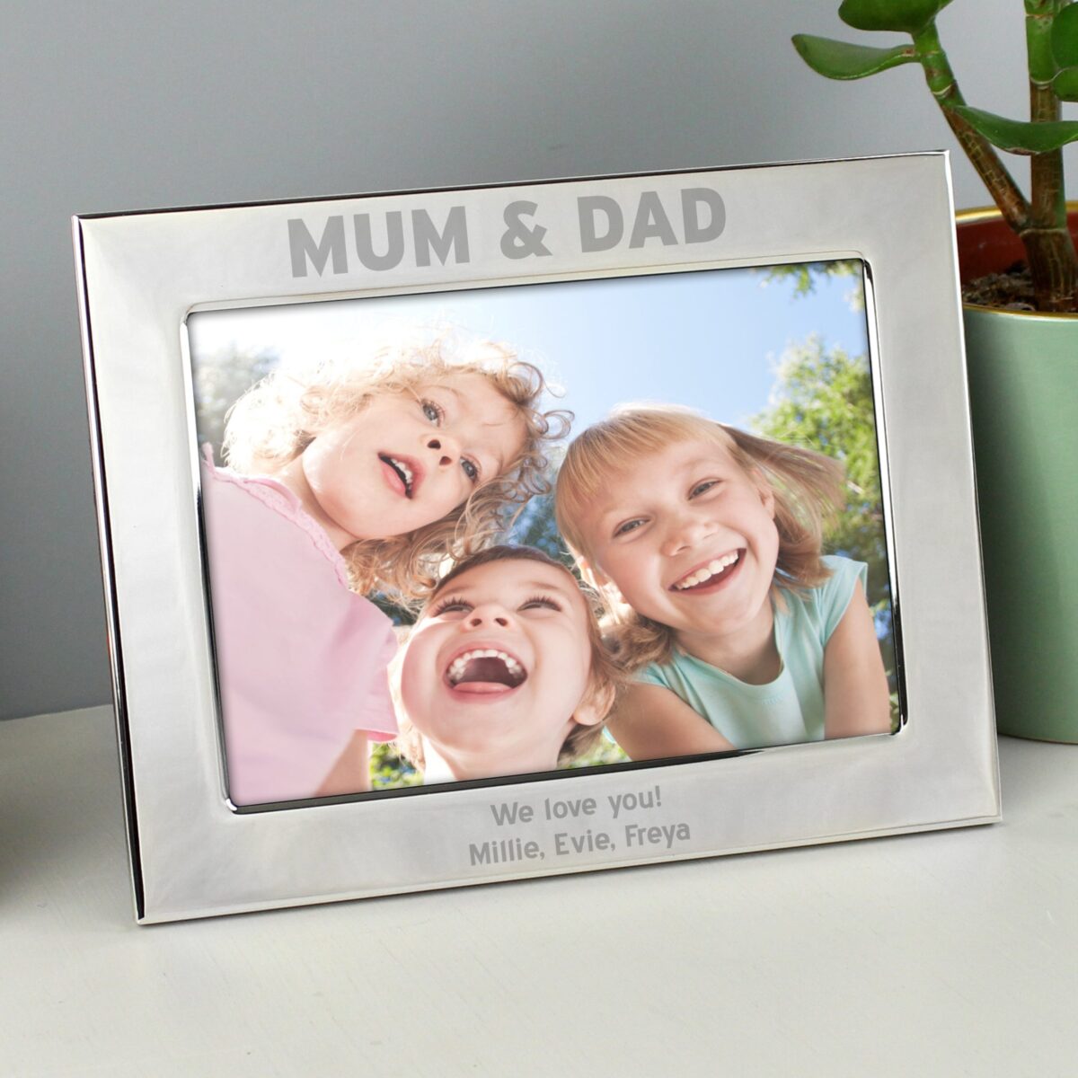 Personalised Silver 5x7 Mum & Dad Photo Frame: 1 - Photo Frames By Gift Moments