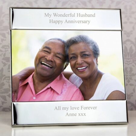 Personalised silver 6x4 photo frame