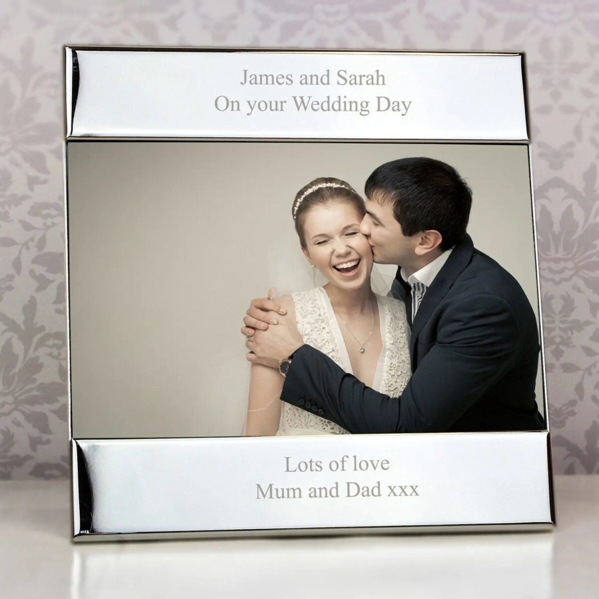 Personalised silver 6x4 photo frame