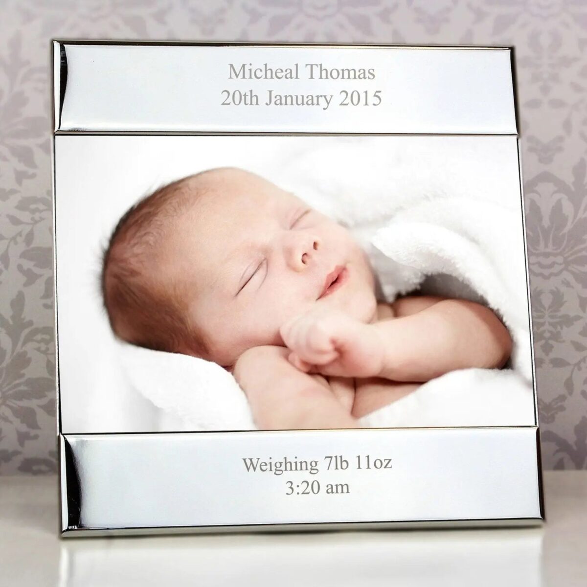 Personalised silver 6x4 photo frame