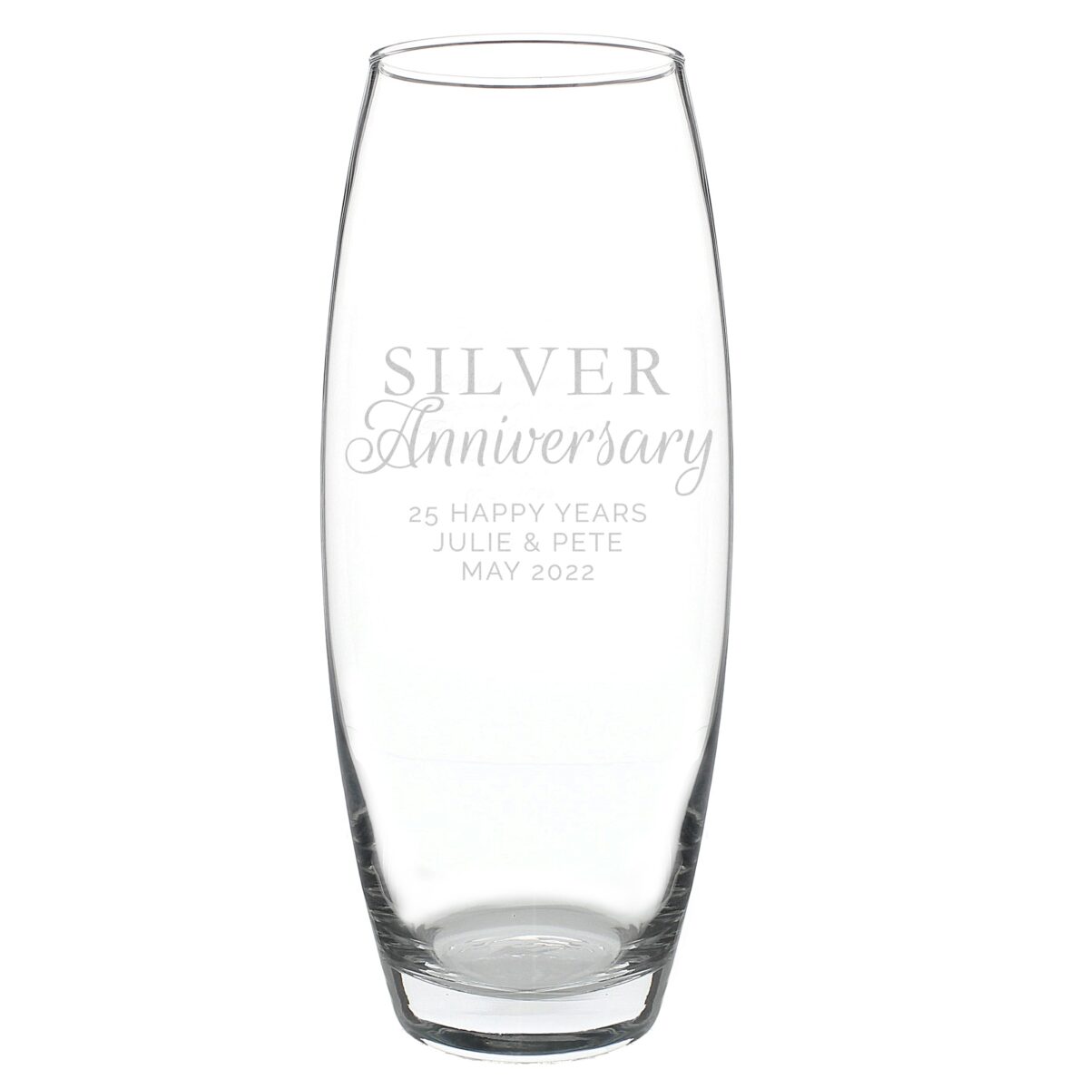 Personalised ’Silver Anniversary’ Bullet Vase: 2 - Vases By Gift Moments