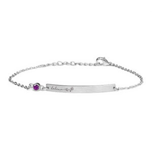 Personalised Silver Birth Flower Swarovski Crystal Bracelets: 14 - Bracelets By Gift Moments