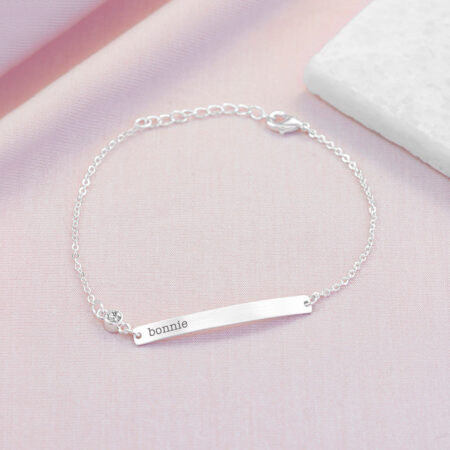 Personalised Silver Birthstone Swarovski Crystal Bracelets: 4 - April - Bracelets By Gift Moments