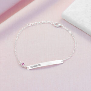 Personalised Silver Birthstone Swarovski Crystal Bracelets: 6 - June - Bracelets By Gift Moments