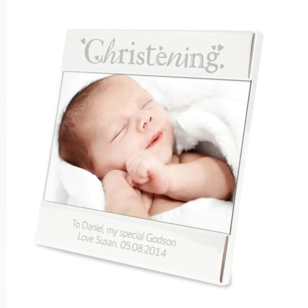 Personalised Silver Christening 6x4 Photo Frame: 2 - Photo Frames By Gift Moments