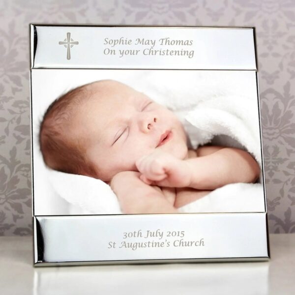 Personalised Silver Cross 6x4 Photo Frame: 1 - Photo Frames By Gift Moments
