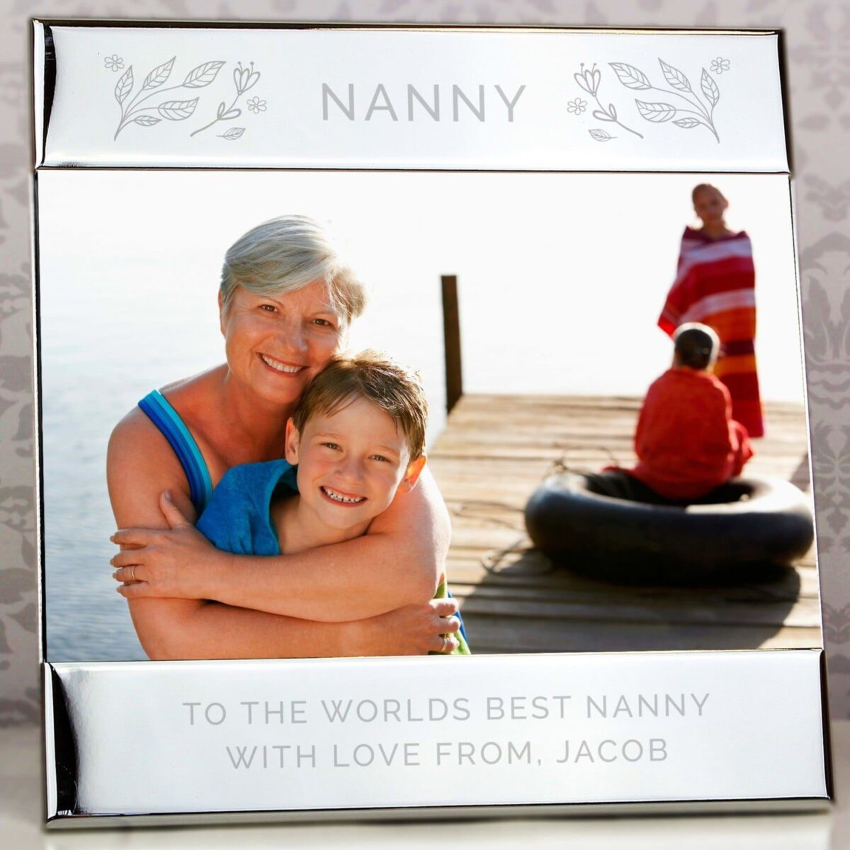 Personalised Silver Floral 6x4 Photo Frame: 2 - Photo Frames By Gift Moments