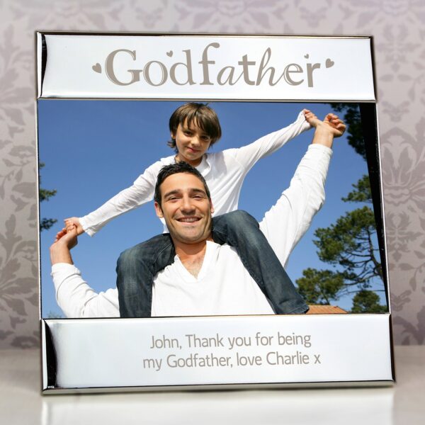 Personalised Silver Godfather 6x4 Photo Frame: 1 - Photo Frames By Gift Moments