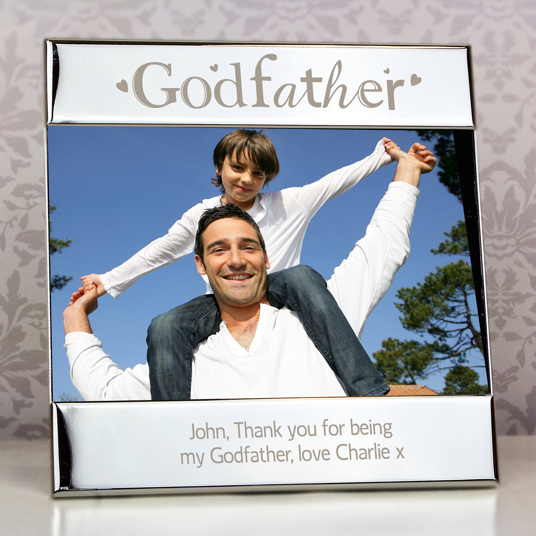 Personalised Silver Godfather 6x4 Photo Frame: 1 - Photo Frames By Gift Moments