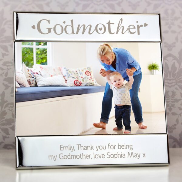 Personalised Silver Godmother 6x4 Photo Frame: 1 - Photo Frames By Gift Moments