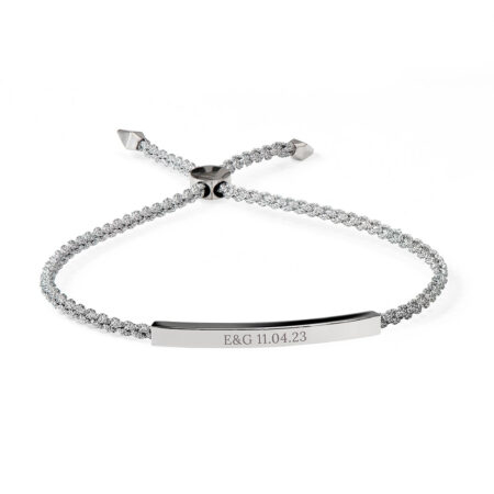 Personalised Silver Identity Rope Bracelet: 5 - Bracelets By Gift Moments