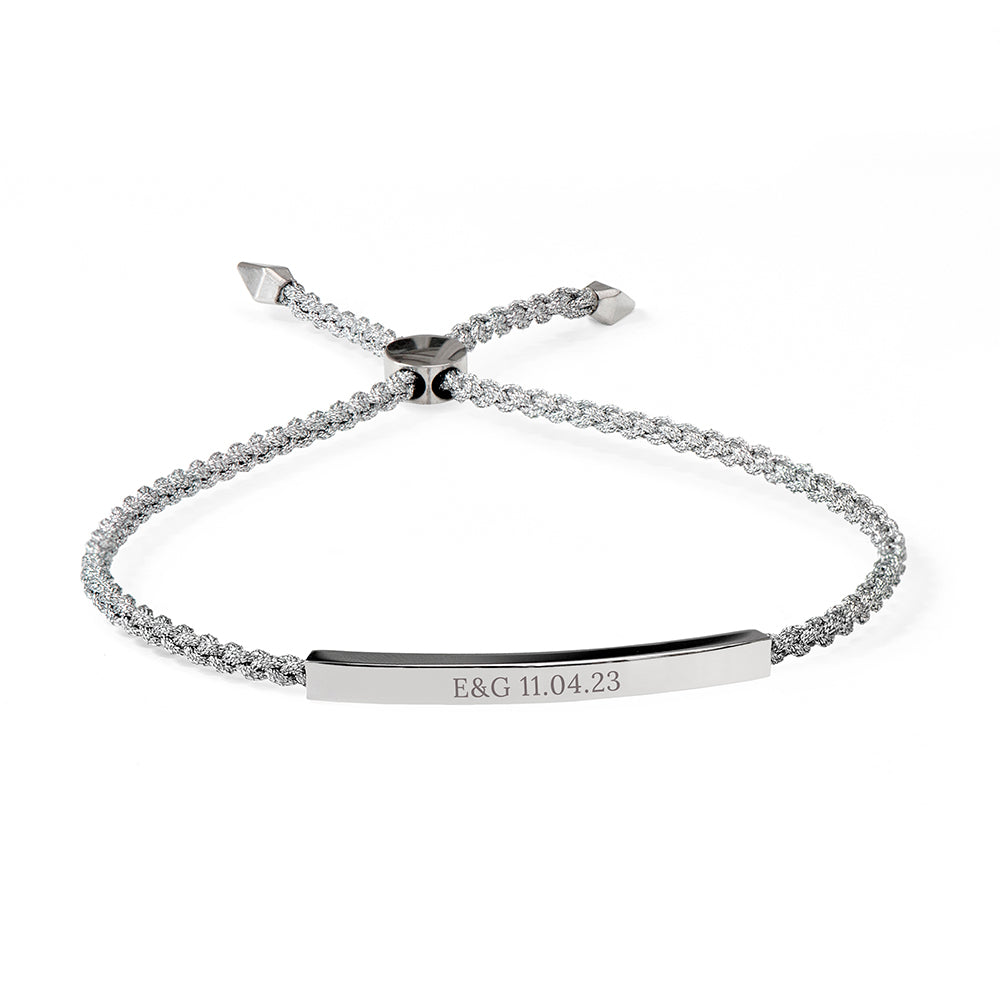 Personalised Silver Identity Rope Bracelet: 5 - Bracelets By Gift Moments