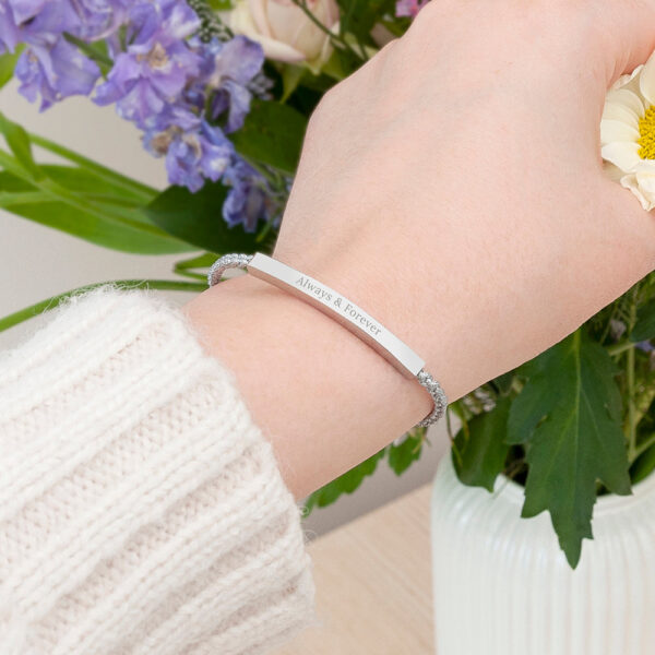 Personalised Silver Identity Rope Bracelet: 2 - Bracelets By Gift Moments