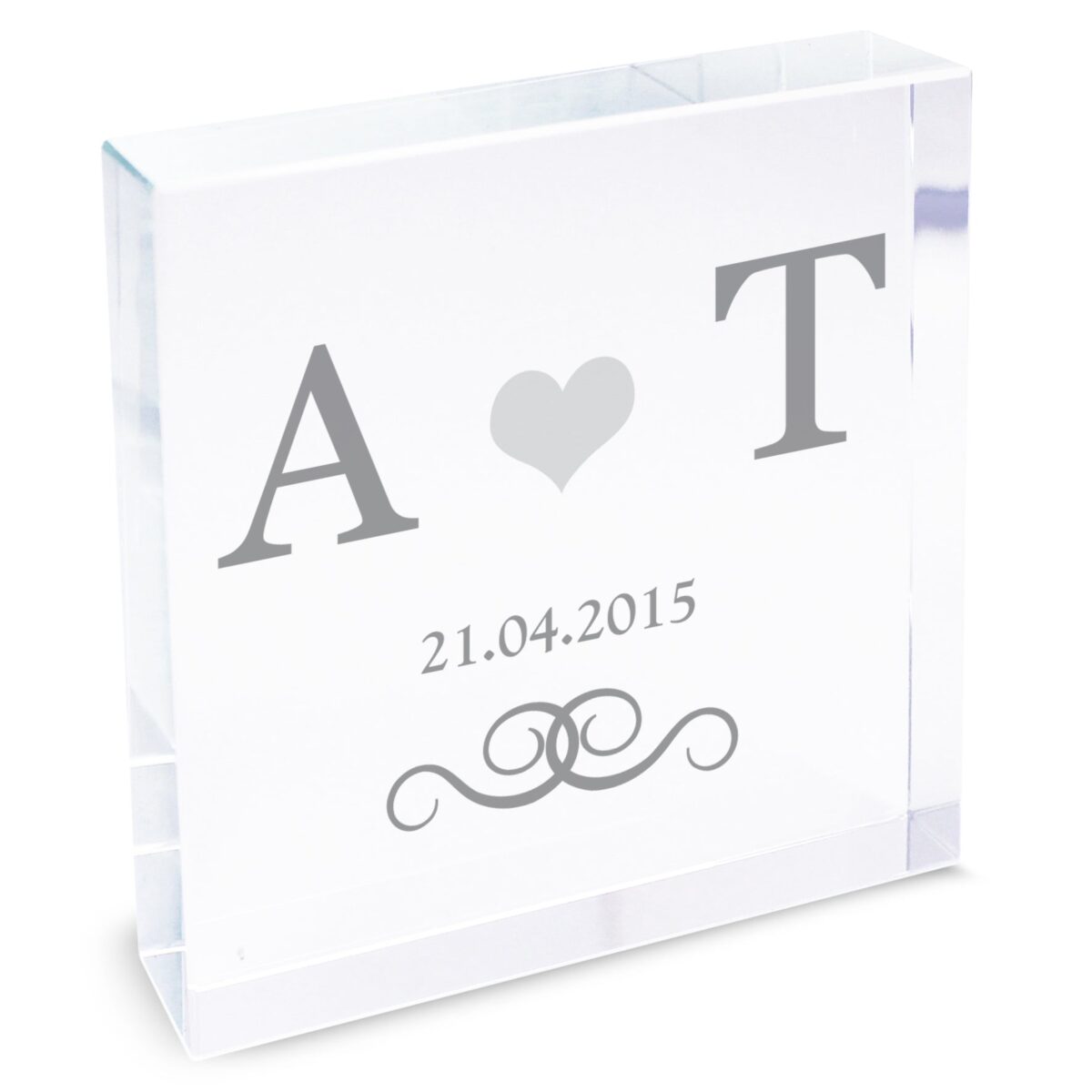 Personalised silver monogram crystal token