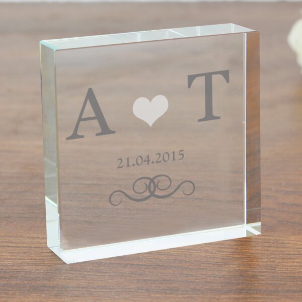 Personalised Silver Monogram Crystal Token: 2 - Crystal Tokens By Gift Moments