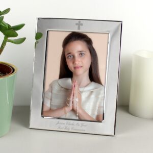 Personalised Silver Plated 6x4 Elegant Cross Photo Frame: 2 - Photo Frames By Gift Moments