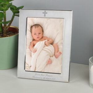 Personalised Silver Plated 6x4 Elegant Cross Photo Frame: 1 - Photo Frames By Gift Moments