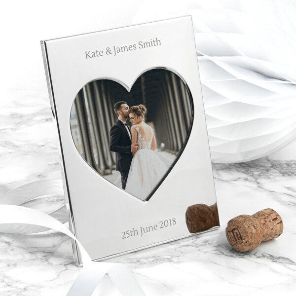 Personalised Silver Plated Heart Photo Frame: 1 - Photo Frames By Gift Moments