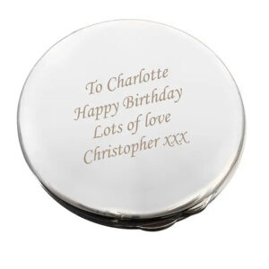 Personalised Silver Round Compact Mirror: 6 - Compact Mirrors By Gift Moments
