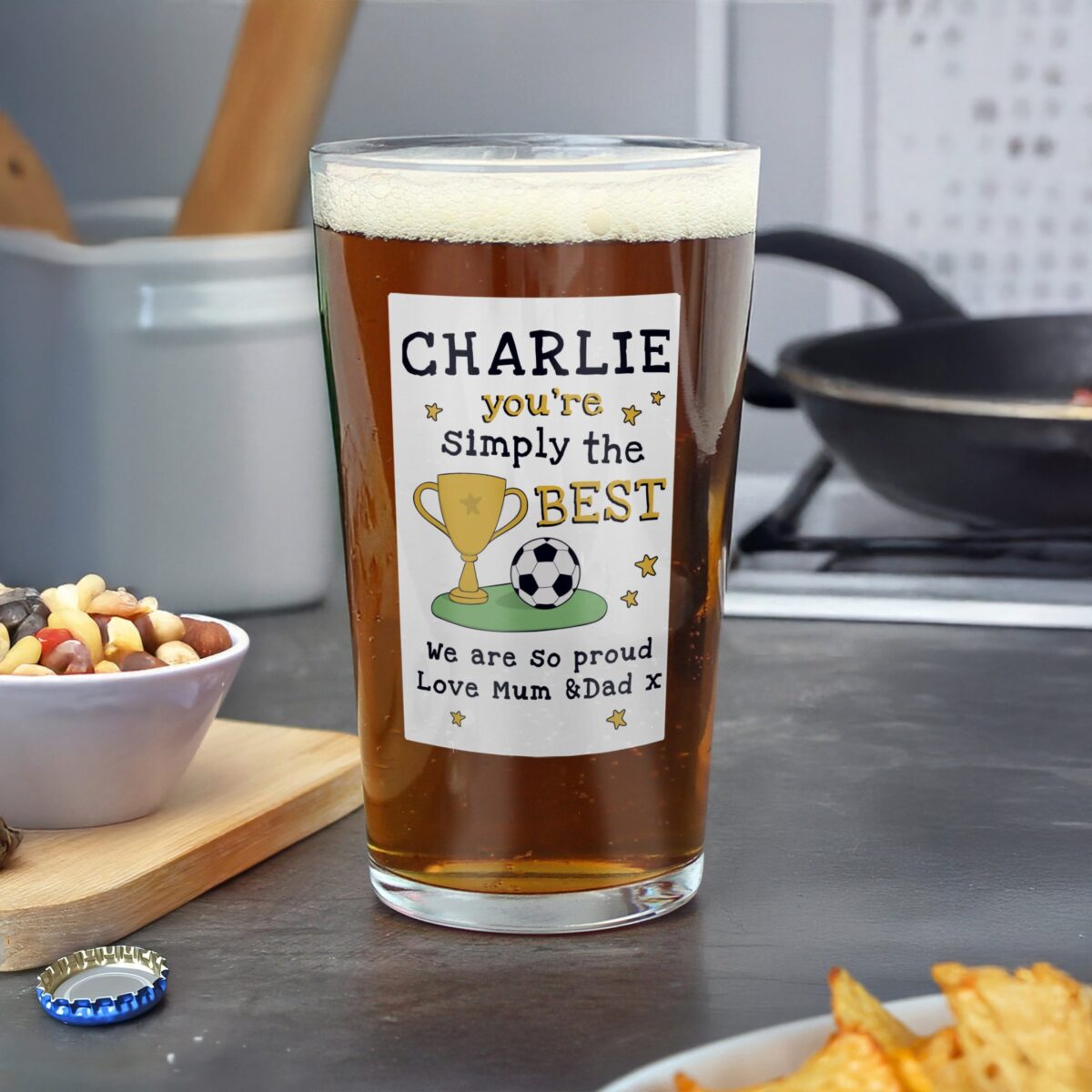 Personalised Simply The Best Beer Glass: 3 - Beer Glasses By Gift Moments