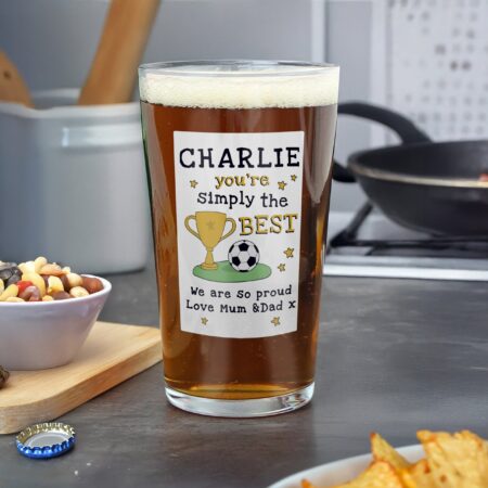 Personalised Simply The Best Beer Glass: 3 - Beer Glasses By Gift Moments