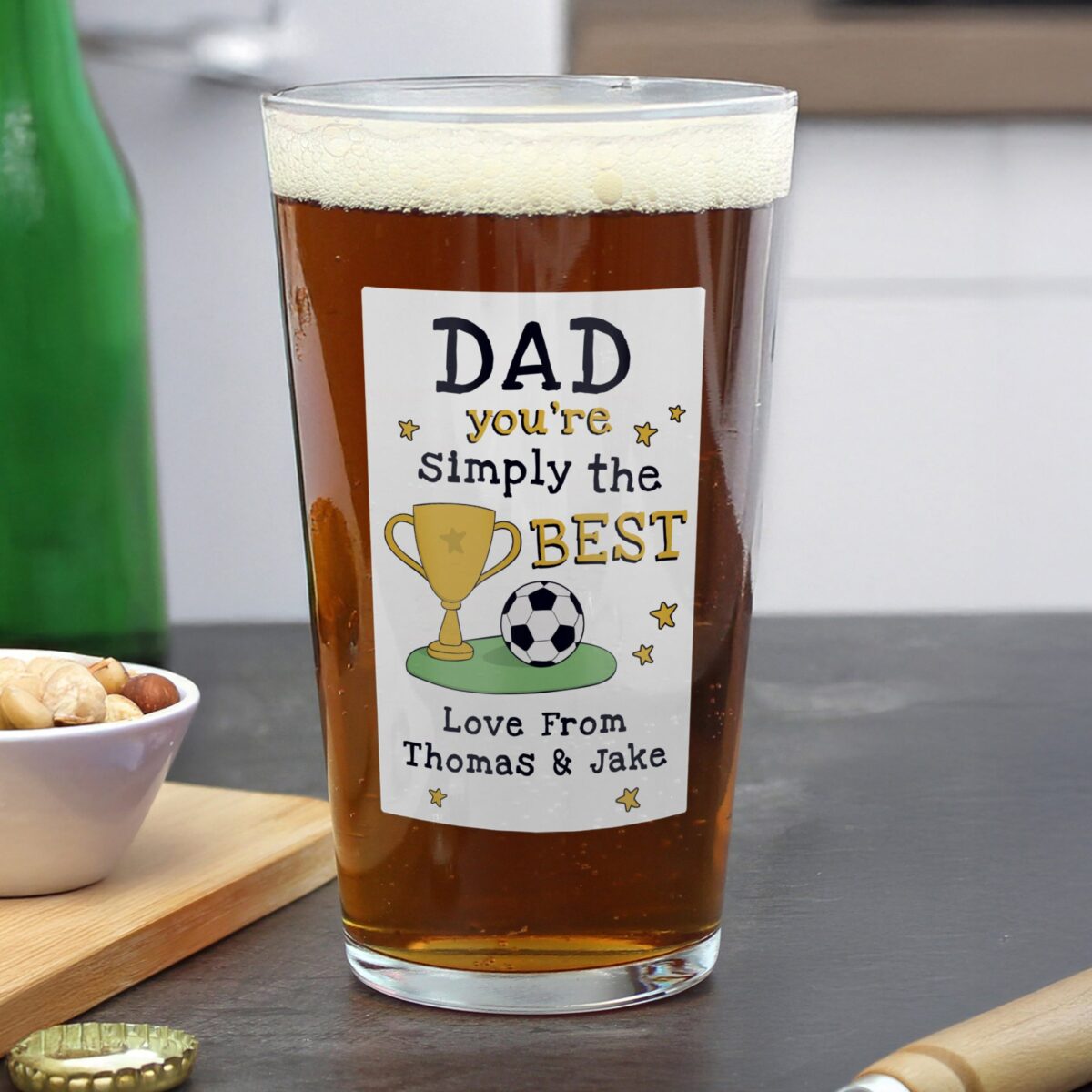 Personalised Simply The Best Beer Glass: 1 - Beer Glasses By Gift Moments