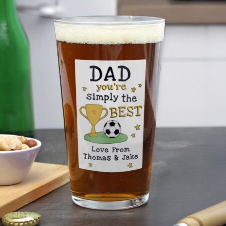 Personalised Simply The Best Beer Glass: 1 - Beer Glasses By Gift Moments