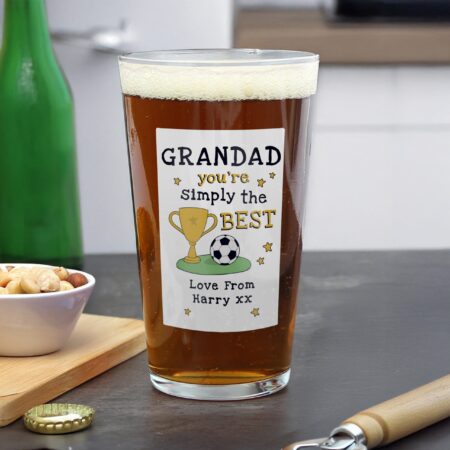 Personalised Simply The Best Beer Glass: 4 - Beer Glasses By Gift Moments