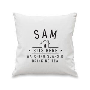 Personalised...Sits Here Cushion: 3 - Cushions By Gift Moments