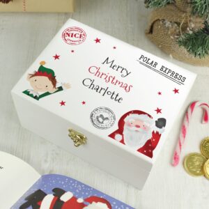 Personalised Small White Christmas Eve Box: 1 - Keepsake Boxes By Gift Moments
