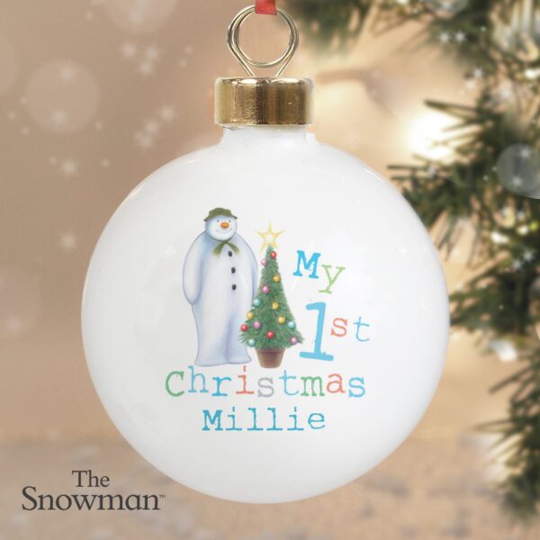 Personalised The Snowman My 1st Christmas Bauble: 1 - Christmas Baubles By The Snowman